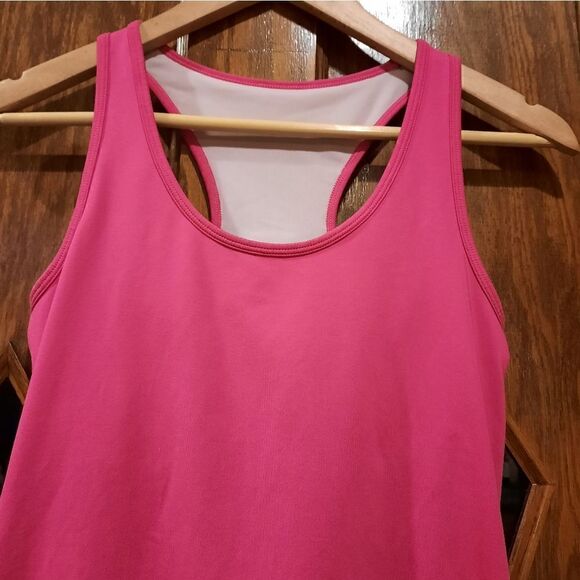 Under Armour Tank Top Shelf Bra Racerback Fushia Barbie - Picture 5 of 8